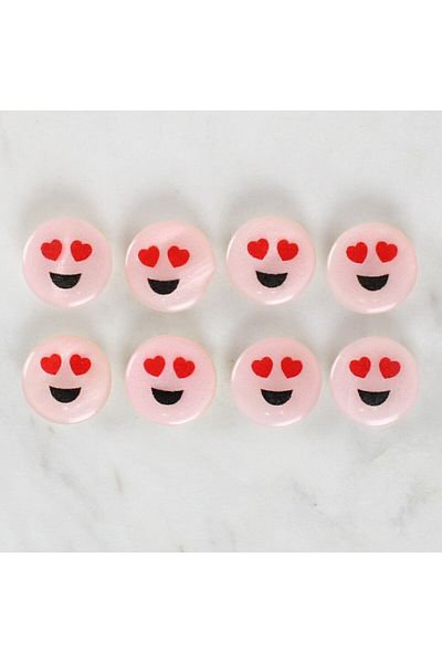 MBB ETİCARET Loren Crafts 8-Pack Smiley Face Button - 1022