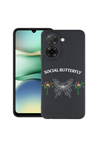 bestcase ® Carcasă subțire din silicon pentru Xiaomi Redmi A5, Social Butterf...