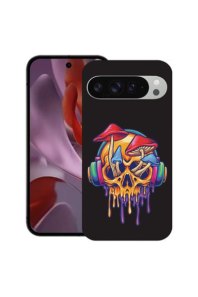bestcase ® Slim Silicon Case For Google Pixel 10 Pro XL, Skull Mushroom, 2036426 B 1812