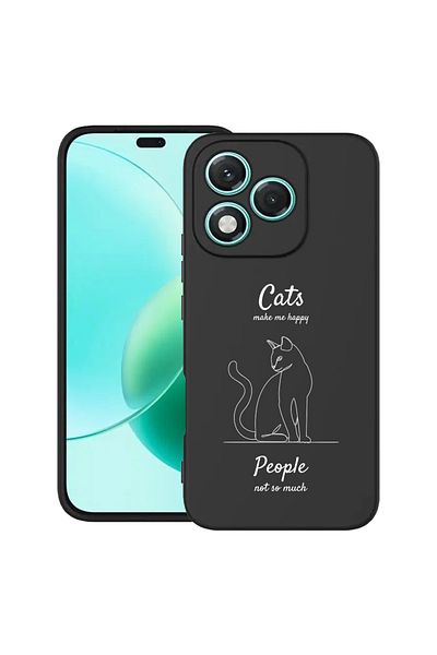 bestcase ® Slim Silicon Case For Honor 400 Lite, Cats Make Me Happy, 2022870 B 1881