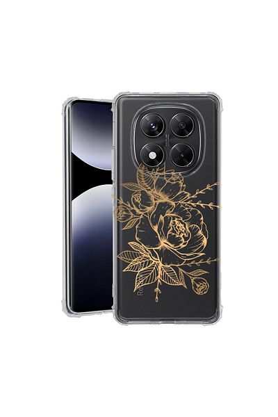 bestcase ® Anit Shock Case For Xiaomi Redmi Note 14 Pro 4G, Golden Rose, 1997764 AS 989