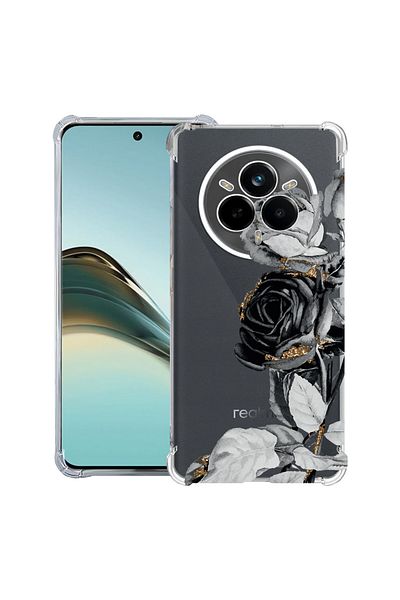 bestcase ® Anit Shock Case For Realme 14 Pro Plus, Black Rose, 1997763 AS 990