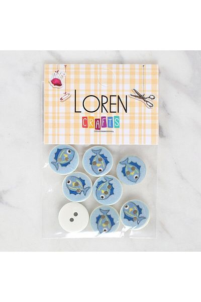 MBB ETİCARET Loren Crafts 8-Piece Fish Button - 1160