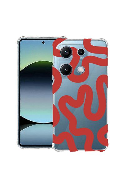 bestcase ® Anit Shock Case For Xiaomi Redmi Note 14S, Red Abstract Line, 1997762 AS 1476