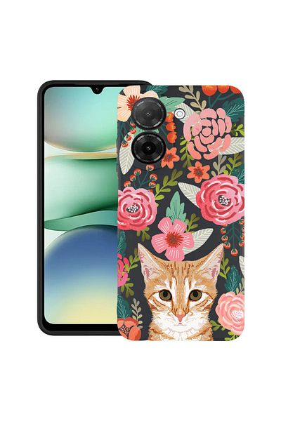 bestcase ® Slim Silicon Case For Xiaomi Redmi A5, Cat and Flowers, 2030991 B 638