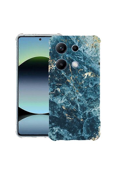bestcase ® Anit Shock Case For Xiaomi Redmi Note 14S, Marble - Green And Gold, 1997762 AS 885