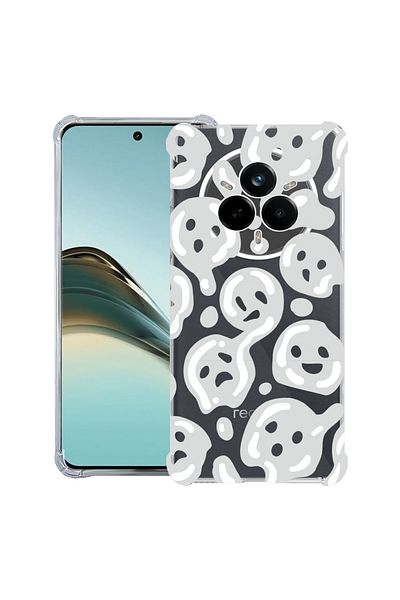 bestcase ® Anit Shock Case For Realme 14 Pro Plus, Gray Acid Smiley, 1997763 AS 1000