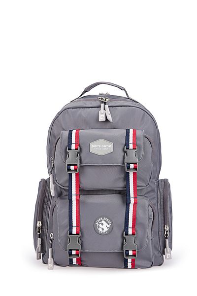 Pierre Cardin 07pc1004 Unisex Πολλαπλών Ματιών Σχολικό και καθημερινό σακίδιο πλάτης Γκρι