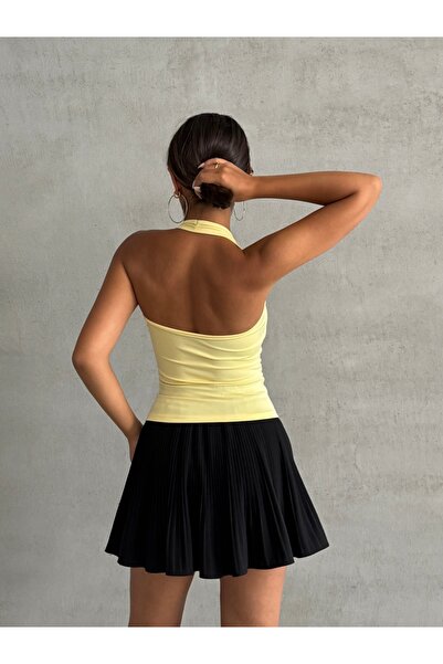 The Base Жіночий жовтий топ з відкритою спиною і бретельками на шиї
