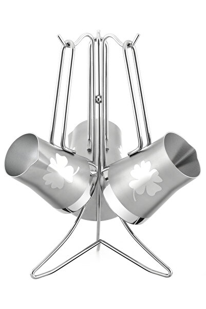 Gültepe 304 PASLANMAZ ÇELİK 18/10 - YONCA DESENLİ- SATENLİ-STANDLI- CEZVE TAKIMI