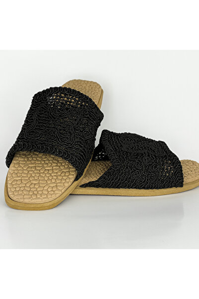 Layber Γυναικείες παντόφλες με δαντέλα με κεντημένη αλυσίδα άνετες παντόφλες για το σπίτι Παντόφλες εξωτερικού χώρου