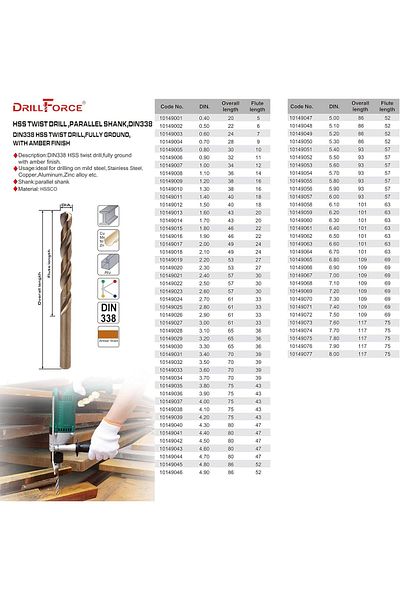 Generic Drill Bits 10PCS 0.5mm-8.0mm M35 HSS-CO Cobalt Drill Bits HSS Drill Bit for Stainless Steel (Size :