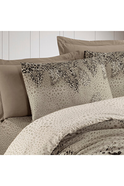 Altınbaşak Tigra Single Ranforce Duvet Cover Set Beige (3 Pieces) Single Duvet Cover Set