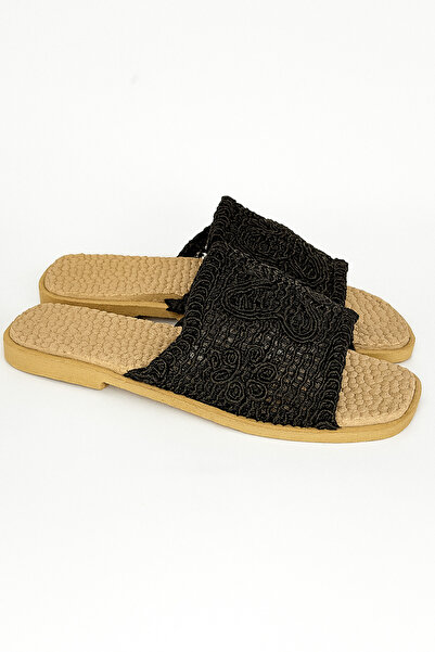 Layber Women's Lace Embroidered Chain Comfortable Dowry House Slippers Outdoor Slippers