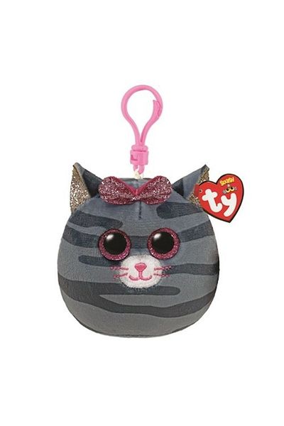 TY Plus Breloc 8.5cm Squishy Beanies Kiki Pisicuta Gri