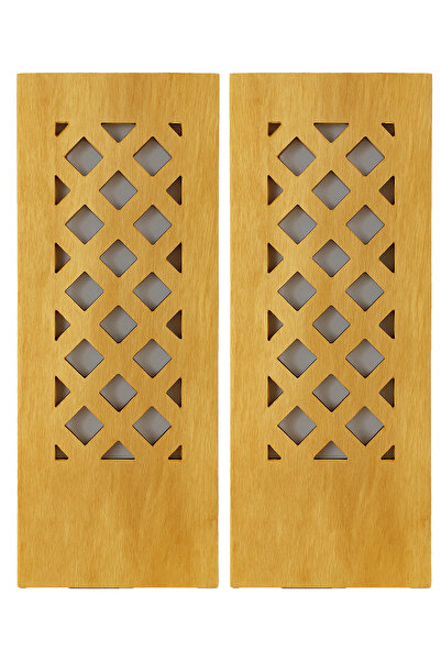Trend Kitchen Model Natural Wood Geometric Patterned Sconce (2 Pieces)