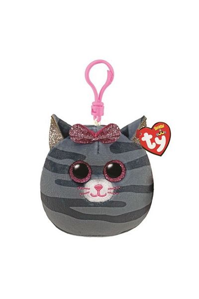 TY Plus Breloc 8.5cm Squishy Beanies Kiki Pisicuta Gri