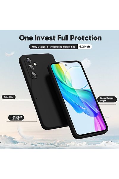 bestcase ® Premium Silicon Case For Samsung Galaxy S25, Black