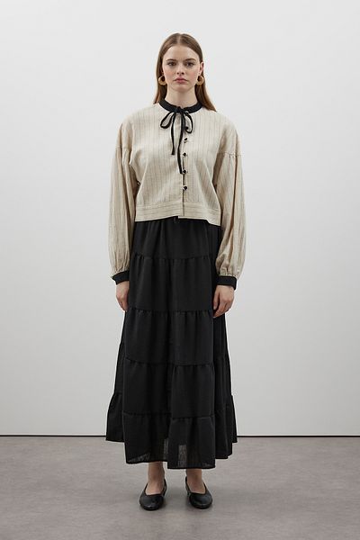 FUSHYA Striped Linen Double Suit