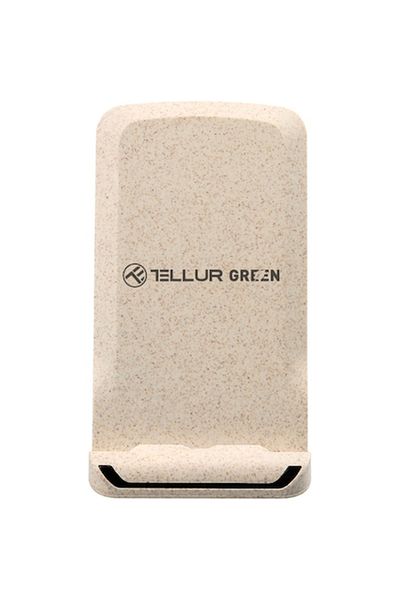 TELLUR Încărcător wireless verde, certificat Qi, 15W, crem