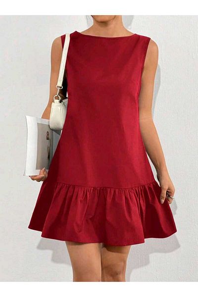 MCN STORE Carde Root Dye Linen Mini Dress