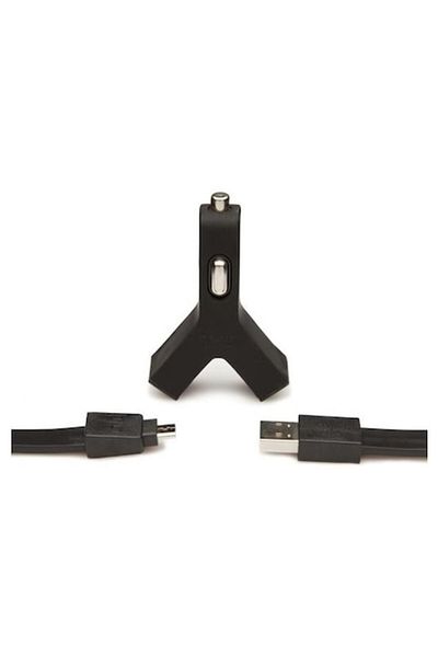 TYLT Încărcător auto Duo Y-Charge microUSB, 2xUSB, Negru