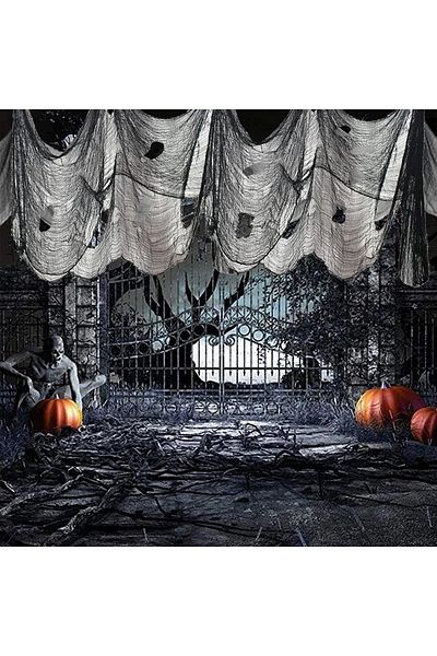 Vohoney Halloween decoration cloth, gauze, black, 5 x 2.15 m