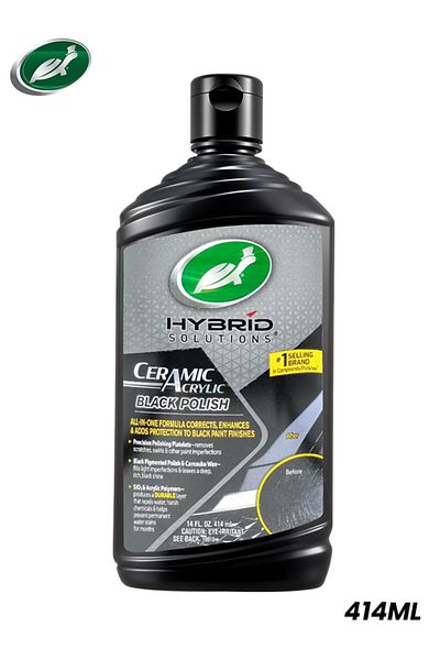 Turtle Wax Hybrid Solutions Ceramic Acrylic Black Polish – 414ml for Black and Dark Paint Finishes
