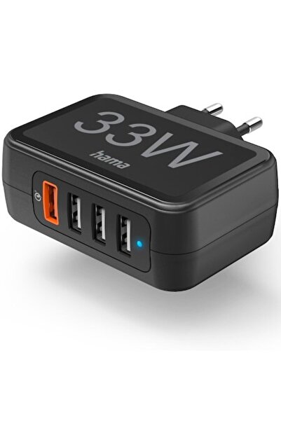 Hama Încărcător rapid Hama, 4 porturi, Qualcomm, USB-A, negru