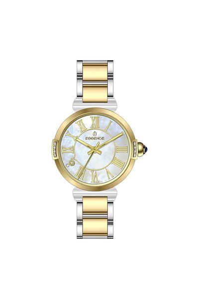 Essence Es6950Fe.220 Roman Numeral Dial Steel Case Metallic-Gold Color Women's Wristwatch