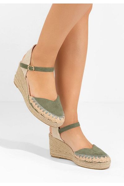 B T Shoes Green Merle espadrille platform sandals