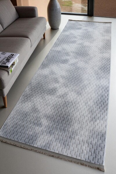 SoftNest Aksu SAÇAKLI Berlin Kaymaz Tabanlı Kesme Kabartmalı Salon Koridor Mu...