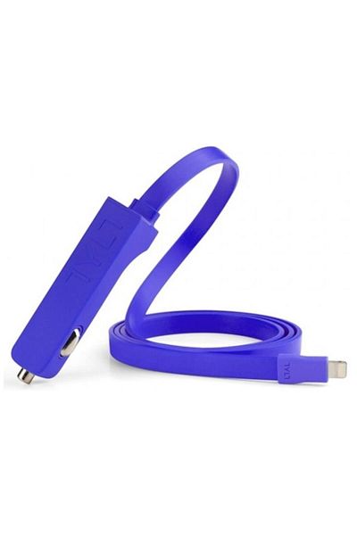 TYLT Incarcator Auto Ribbn, 4.8 Ah, Lightning/1x USB, 1m Albastru
