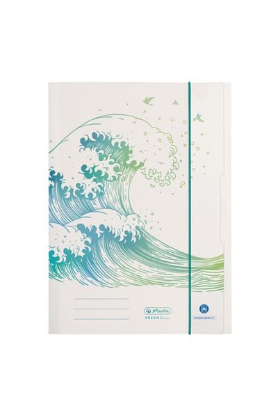 Herlitz Folder A4, Color Multicolor, Material Cardboard, Wave Design, Greenline Series