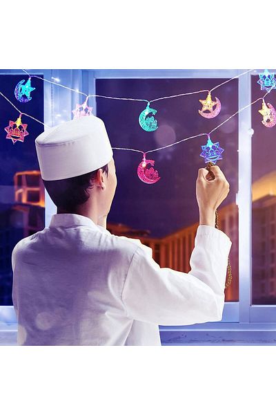 Ramadan Mudder Set of 2 Ramadan Mudder decorations, wood/copper/plastic, multicolor