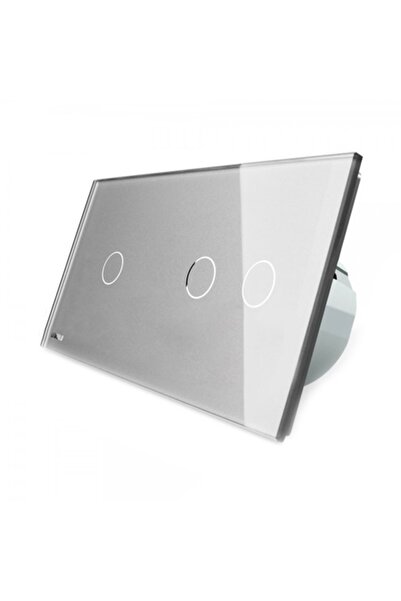 Livolo Intrerupator simplu + dublu cu touch din sticla gri