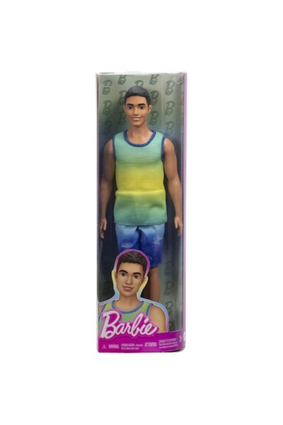 Barbie Păpușa Fashionistas - Băiat Brunet cu Maiou Ombre și Pantaloni scurți din Denim