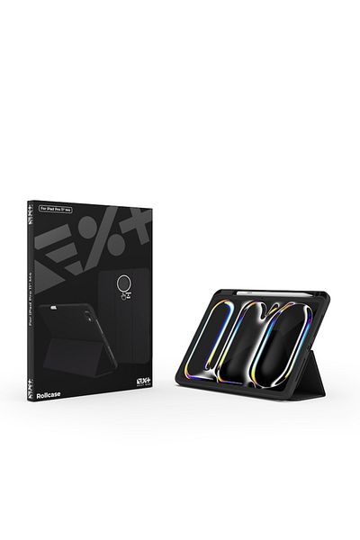 NEXT ONE Husă de protecție Rollcase pentru iPad Pro 11 inch M4 2024 | Negru