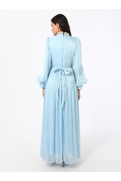 Refka Βραδινό φόρεμα Yoryo Silk Hijab - Baby Blue - Βραδινό φόρεμα