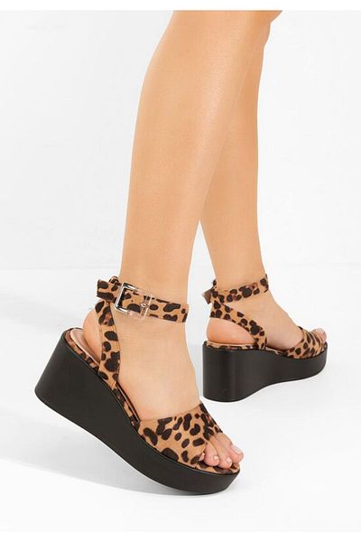 B T Shoes Agripynna leopard platform sandals