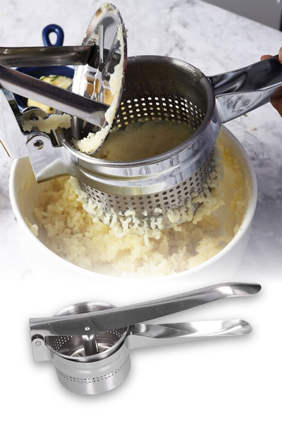 omilife مكبس بطاطس معدني كبير الحجم بمقبض مريح ومتين وعملي من الفولاذ المقاوم...