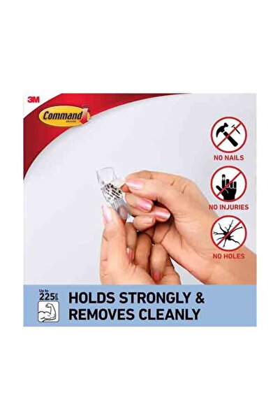 COMMAND 3-Piece Damage Free Hanging Wire Self Adhesive Hook with 4 Strips Small