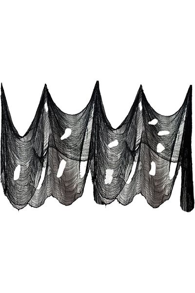 Vohoney Halloween decoration cloth, gauze, black, 5 x 2.15 m