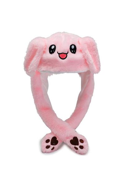 Xinlie children's animated hat, plush, pink, 58 cm