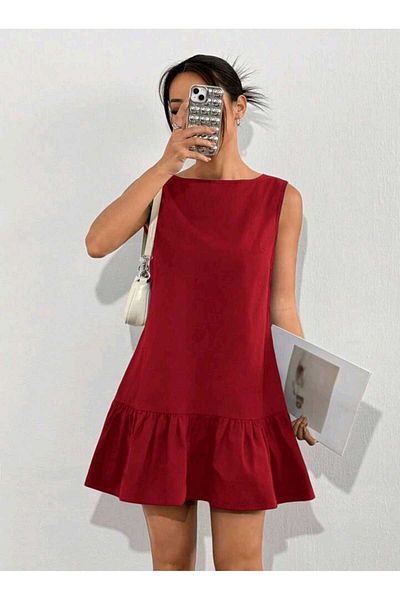MCN STORE Carde Root Dye Linen Mini Dress