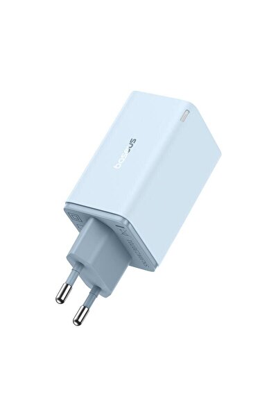 Baseus GaN6 Pro, 65W, 2x USB și 2x USB-C, încărcător de perete cu încărcare rapidă și cablu USB-C la USB-C, albastru