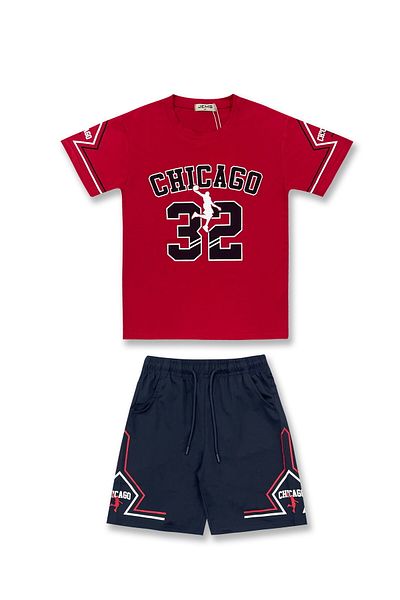 SETTY KOOP Boys' Chicago 32 Sports T-Shirt and Shorts Set – Summer Athletic Outfit