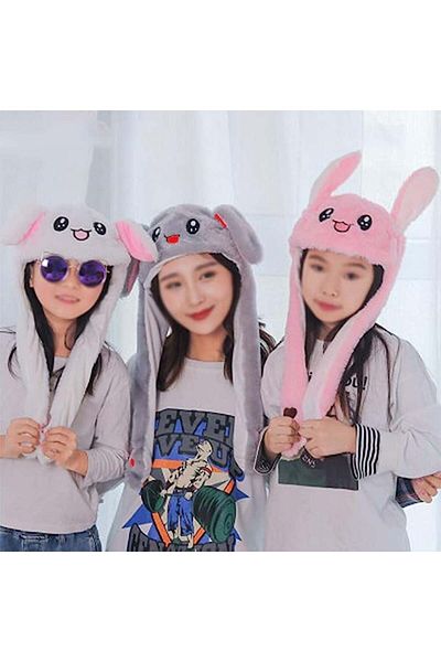 Xinlie children's animated hat, plush, pink, 58 cm