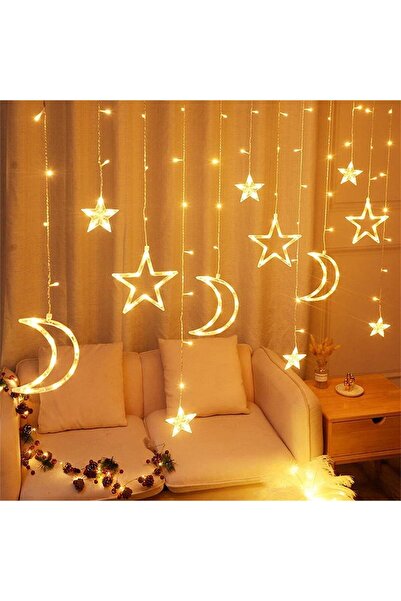 buradanaldım Ayrı Ay Yıldız Animasyonlu 3 Metre Animasyonlu Yılbaşı, Ramazan Bayramı LED Işıklandırma Fişli
