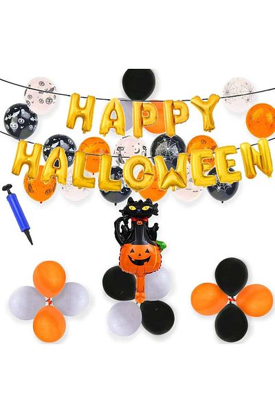 Phiezc Halloween party set, foil/latex, multicolor, 33 pieces